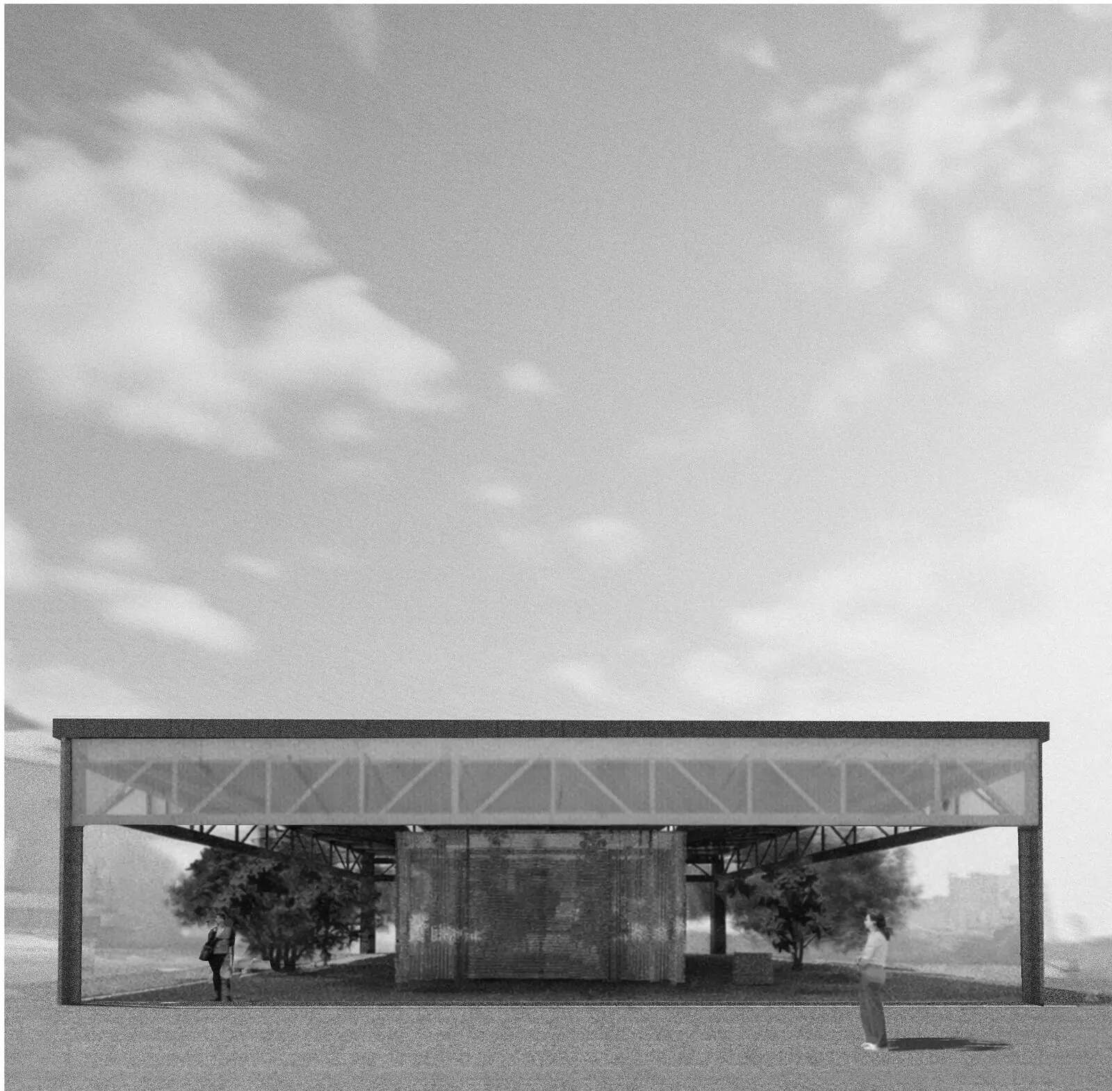 Pavillon im Sommerzustand